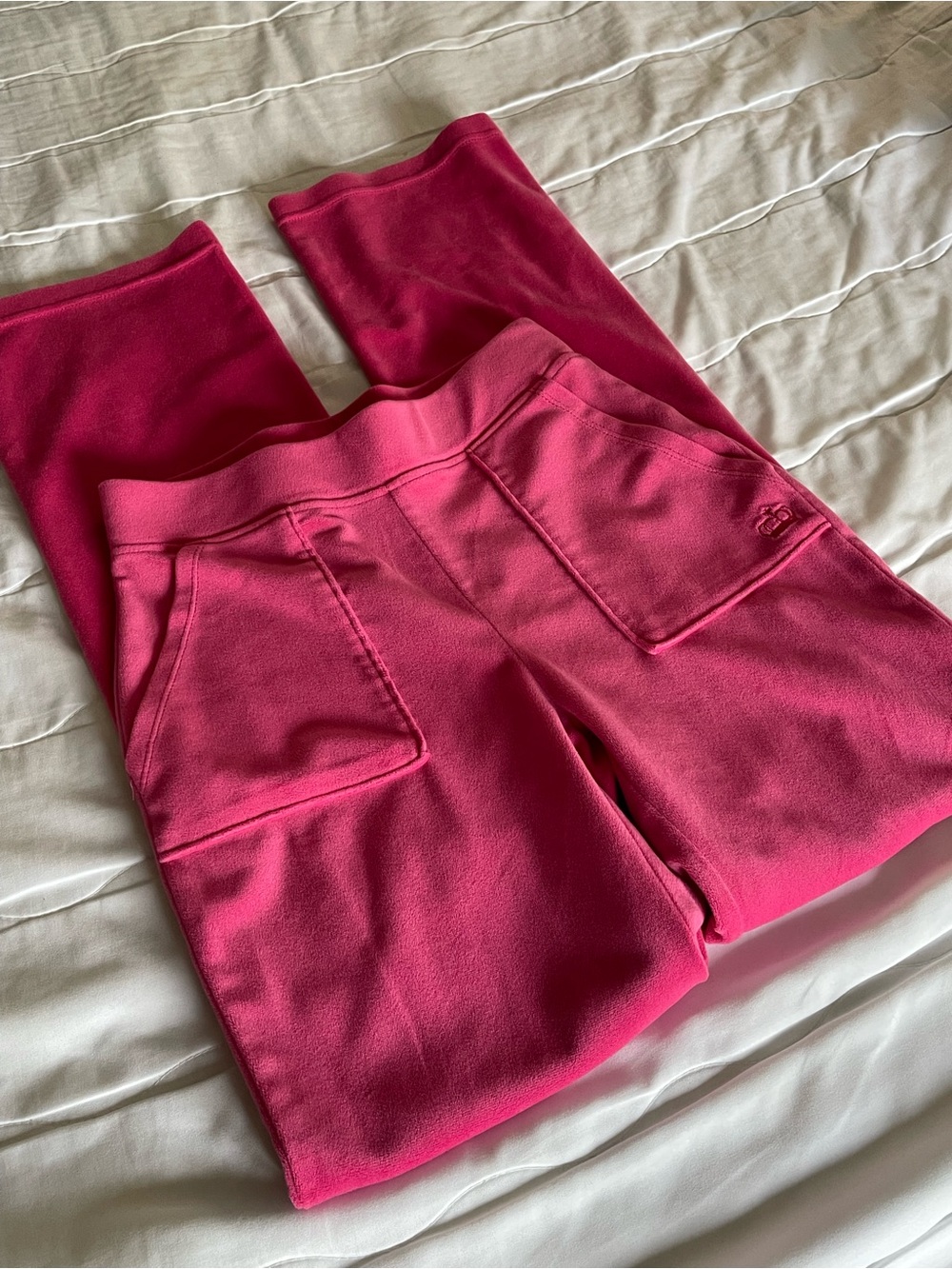 Juicy Couture Hot Pink Velvet Track Pants
